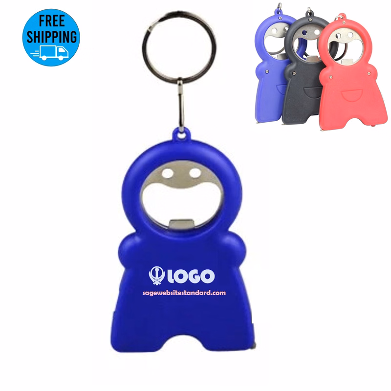 3in1 Smile Keychain Opener Light With Tape Measure