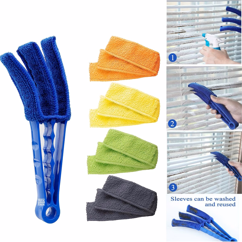 Window Blind Cleaner Duster Brush with 5 Microfiber Sleeves