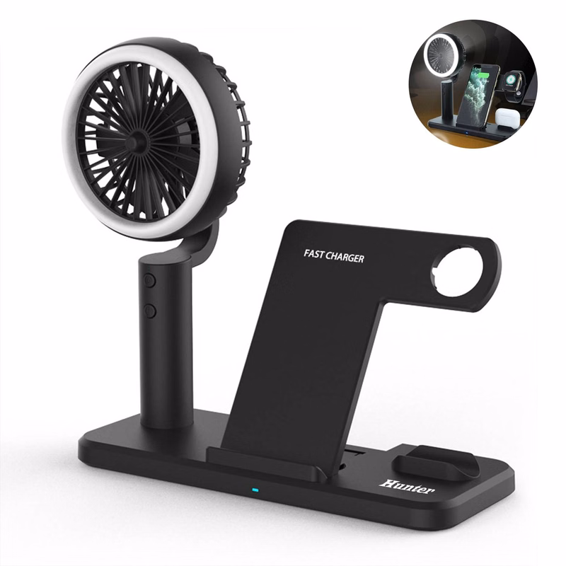 Multifunctional fan mobile phone headphone wireless charger