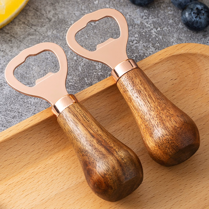 Stainless Steel Standing Bottle Opener with Wooden Handle