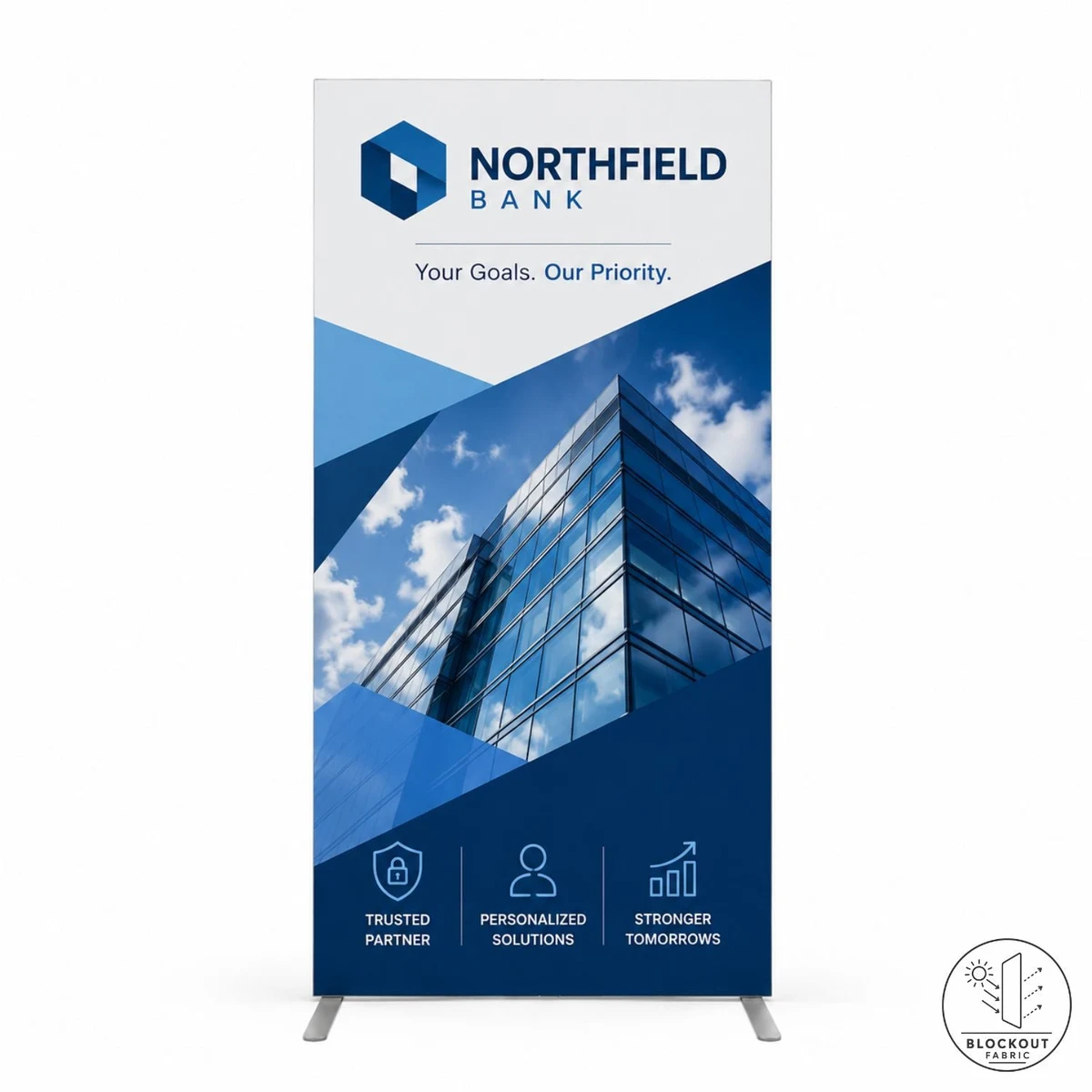 48Hr Quick Ship - Frontlit SEG Fabric Banner Stand and bag, 40" x 80", Superior Block Out Fabric 1
