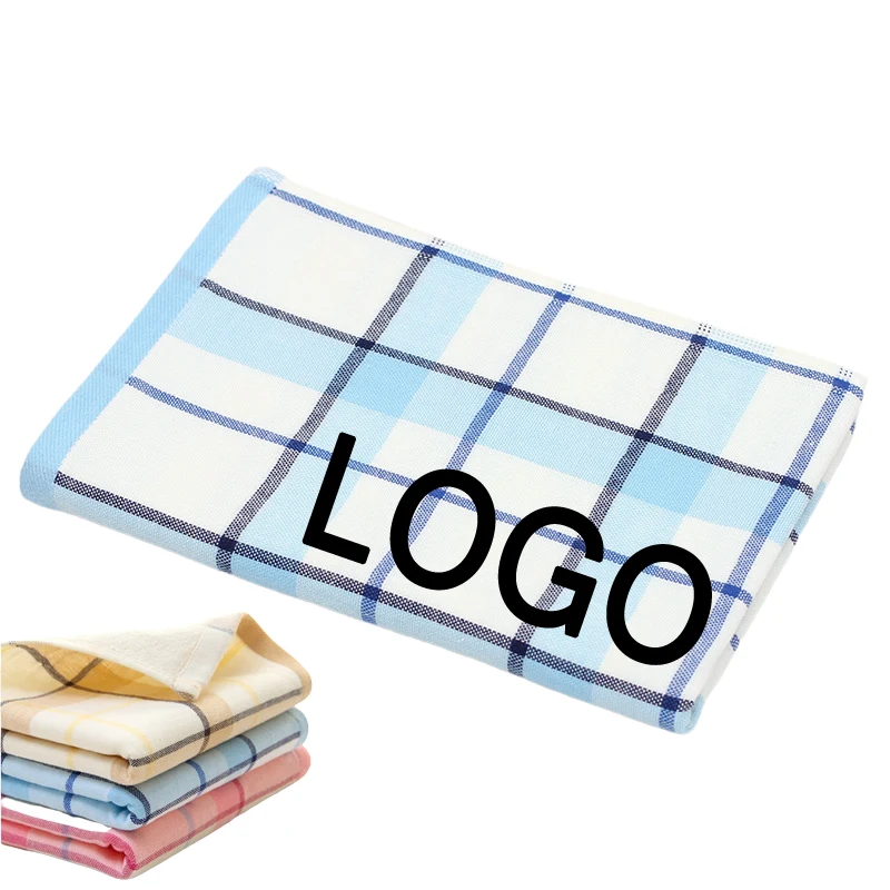 Custom Gift 100% Cotton Soft Plaid Hand & Face Towel 1