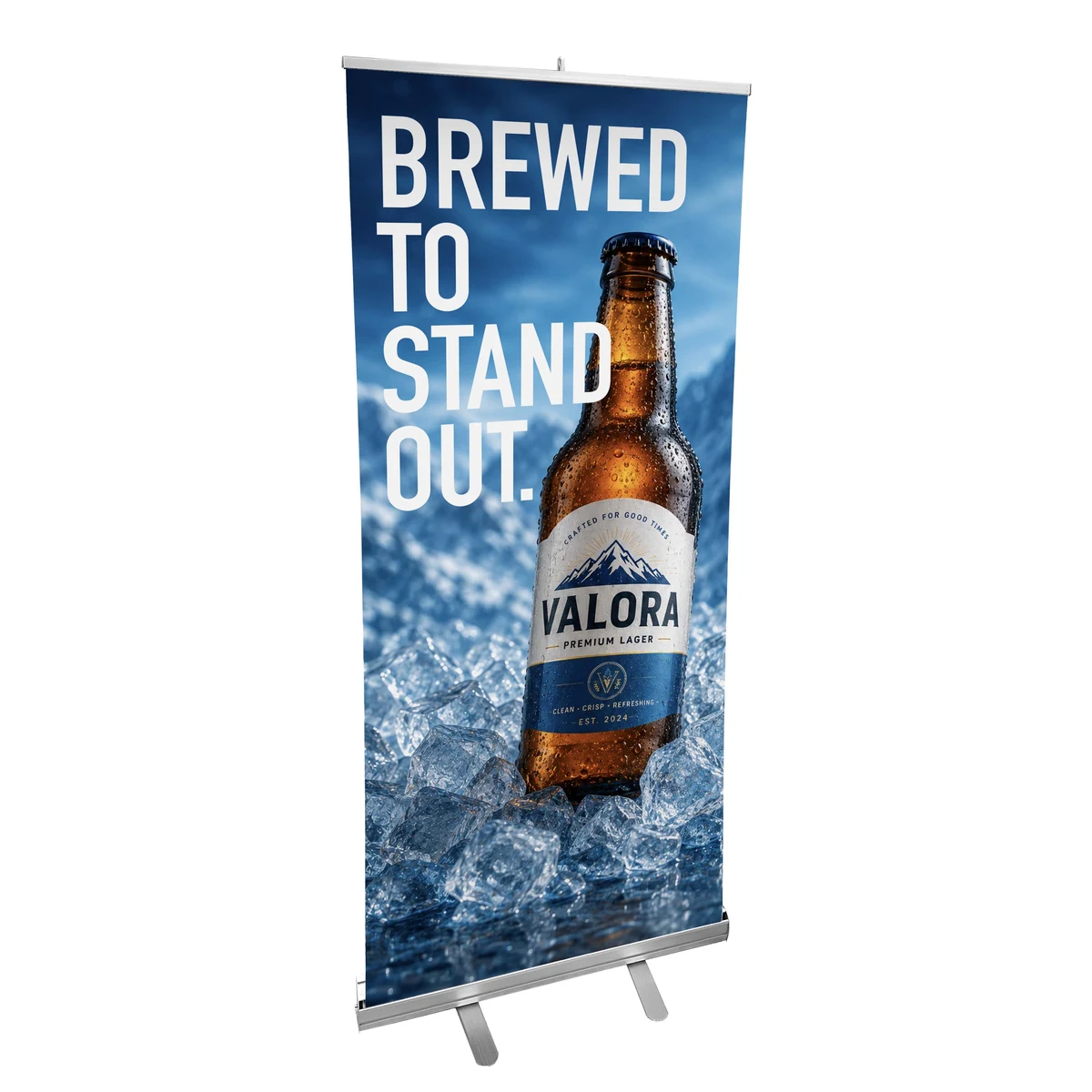 33 in. x 79 in. Pop-Up/Roll-Up Retractable Banner & Stand (FULL COLOR) 1