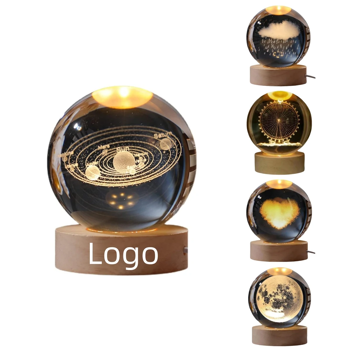 3D Pattern Crystal Ball Night Light 1