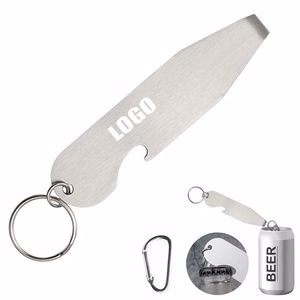 2 In 1 Stainless Steel Bottle And Can Opener With Carabiner