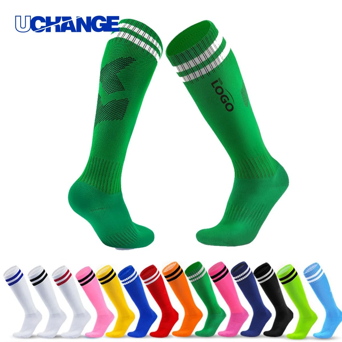 Striped Knee High Soccer Socks 1