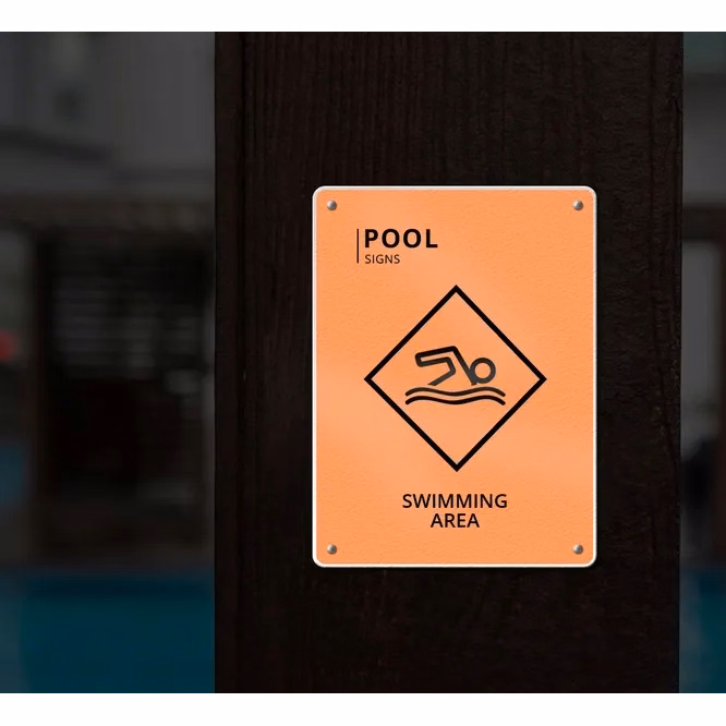 Reflective Pool Signs (1ft x 1ft/sqft)