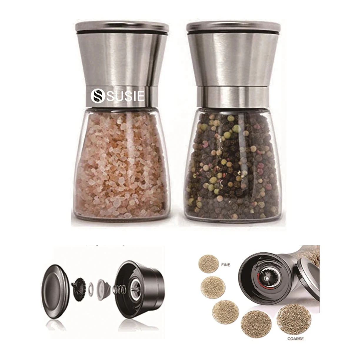 Stainless Steel Pepper Grinder(2 Pack) 1