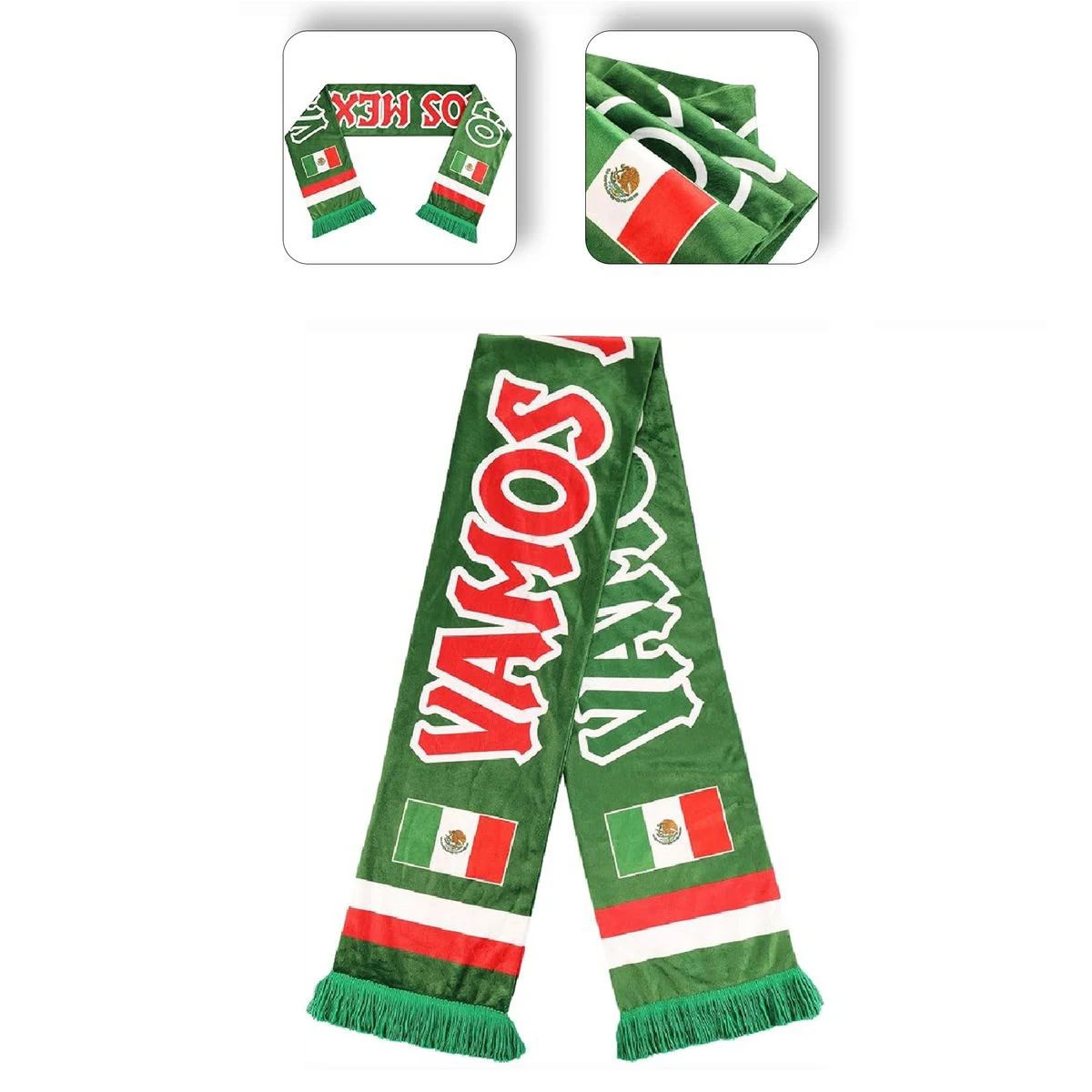 Soccer Fan Scarf, Double-Sided Tassels 1