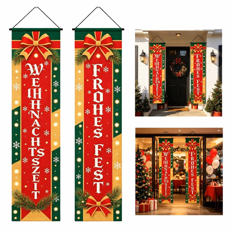 Fabric Vertical Door Banner Set