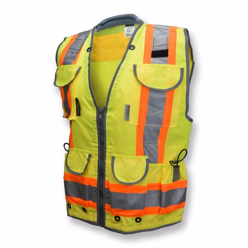 Radians Class 2 Heavy Woven Two Tone Woven/Mesh Engineer Vest