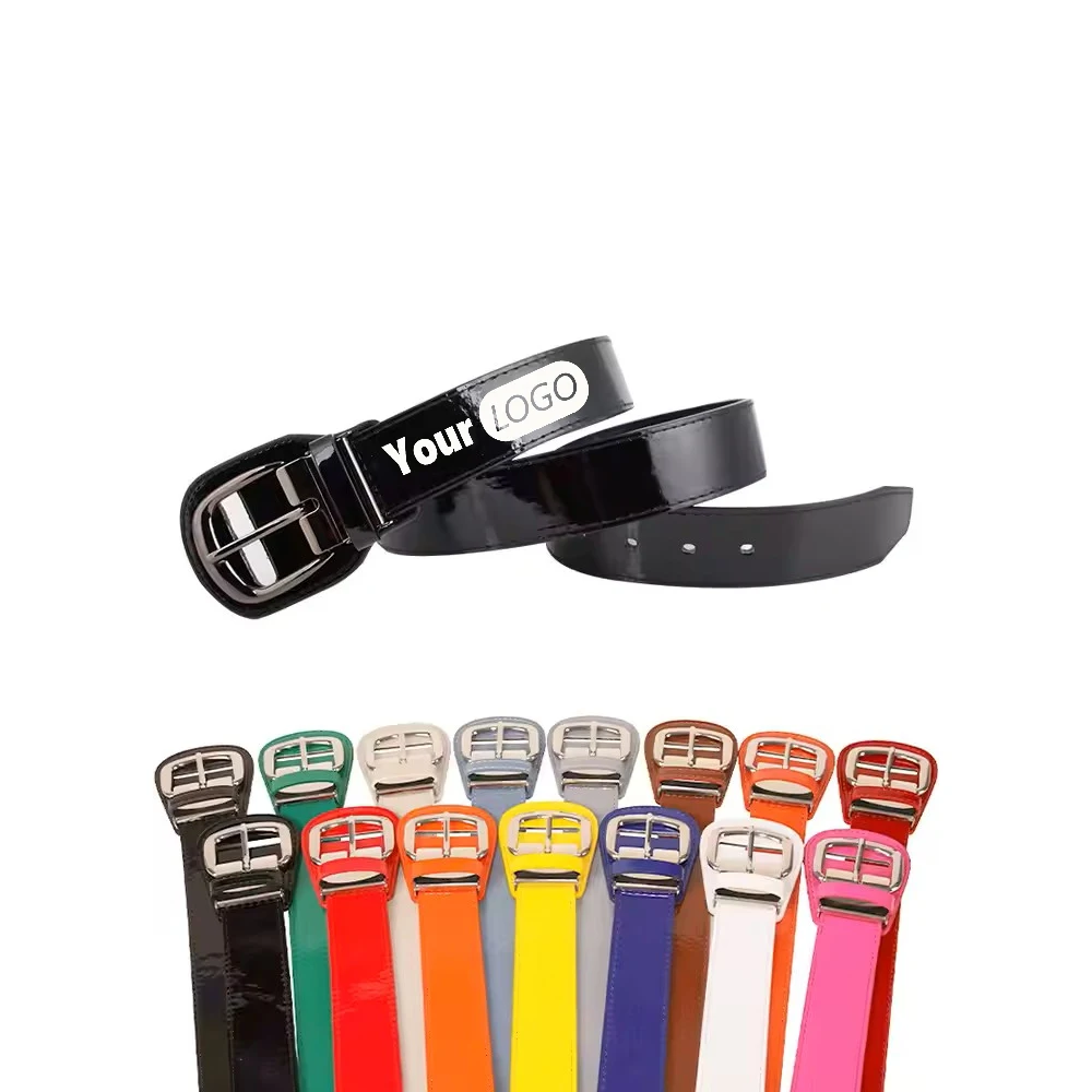 Adjustable Adult Shiny PU Leather Belt 1