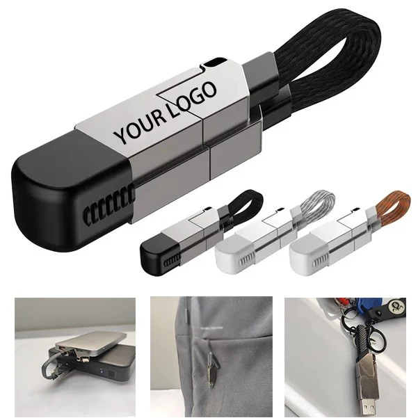 Portable Magnetic Keyring 4" 1 USB Charger Data Cord 1