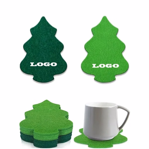 Christmas Tree Felt Coaster Winter Home Table Decorate for Home, Events and Gifting