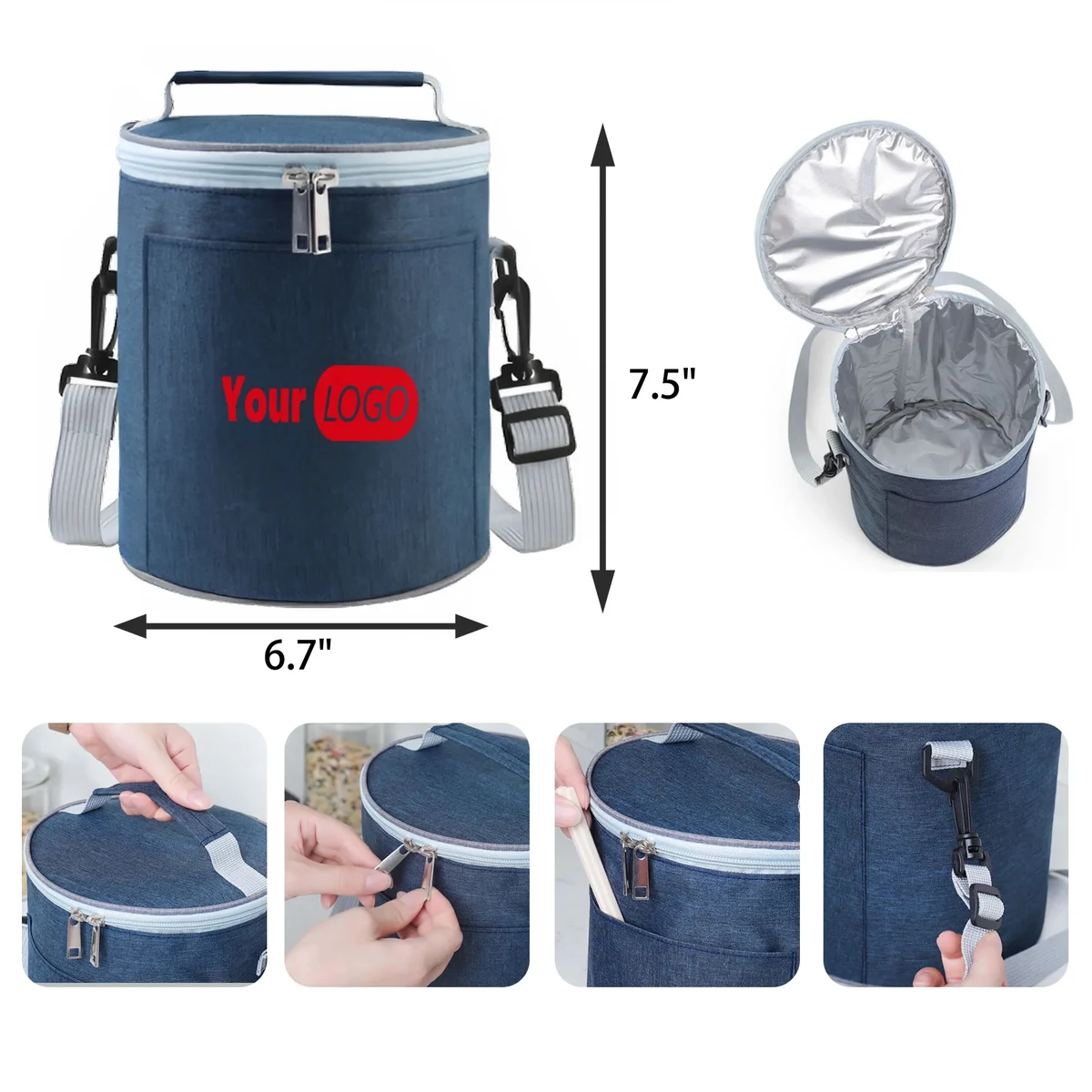 MOQ 50 PCS Cylindrical Thermal Insulated Handbag 1