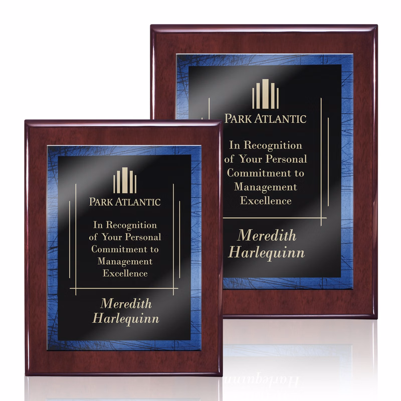 Oakleigh/Caprice Plaque - Rosewood/Blue