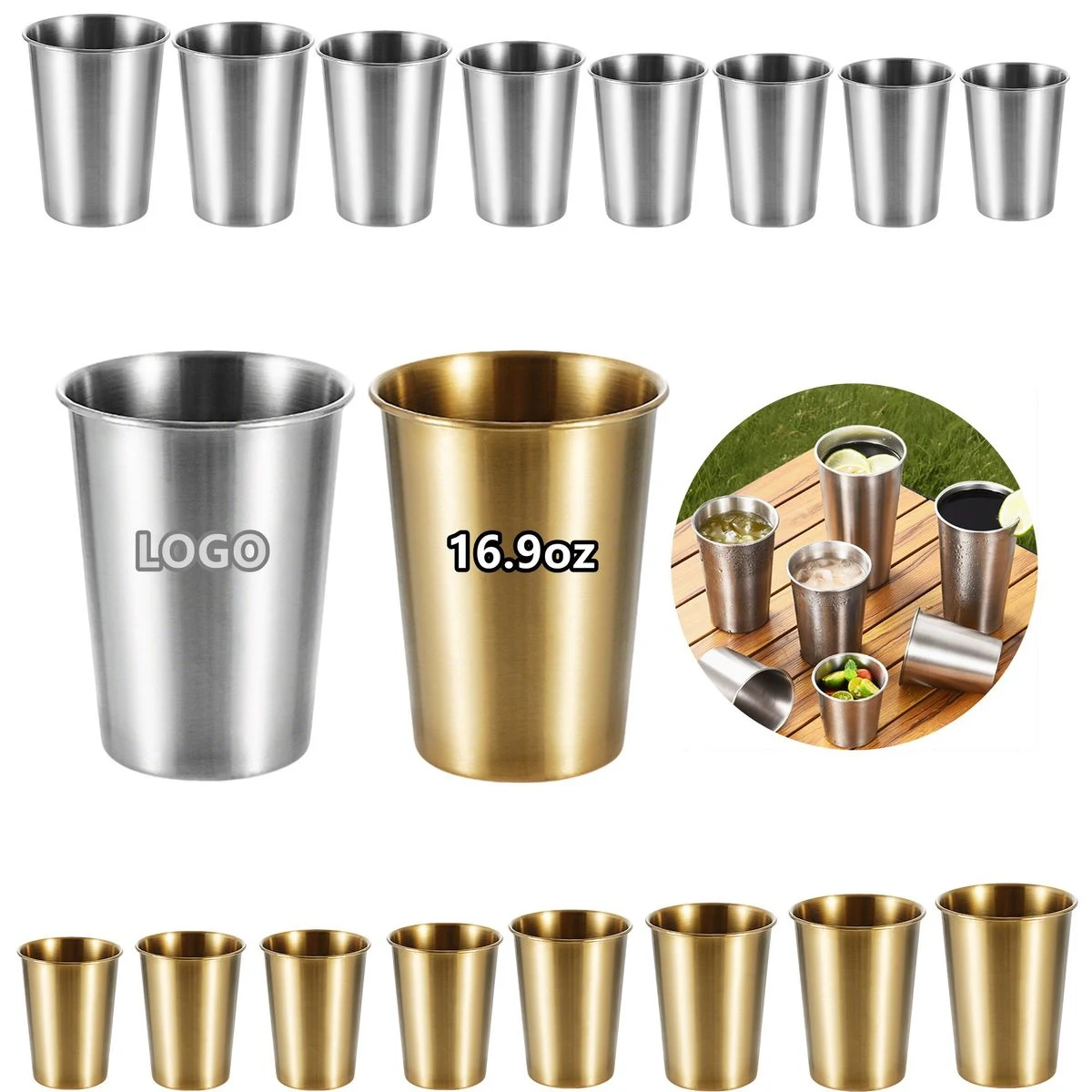 16.9 Oz 304 Stainless Steel Beer Cup 1