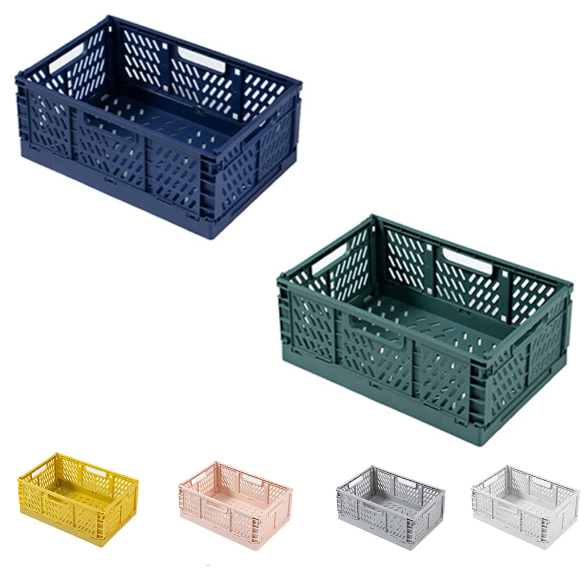 MOQ50 Folding Plastic Storage Basket 1