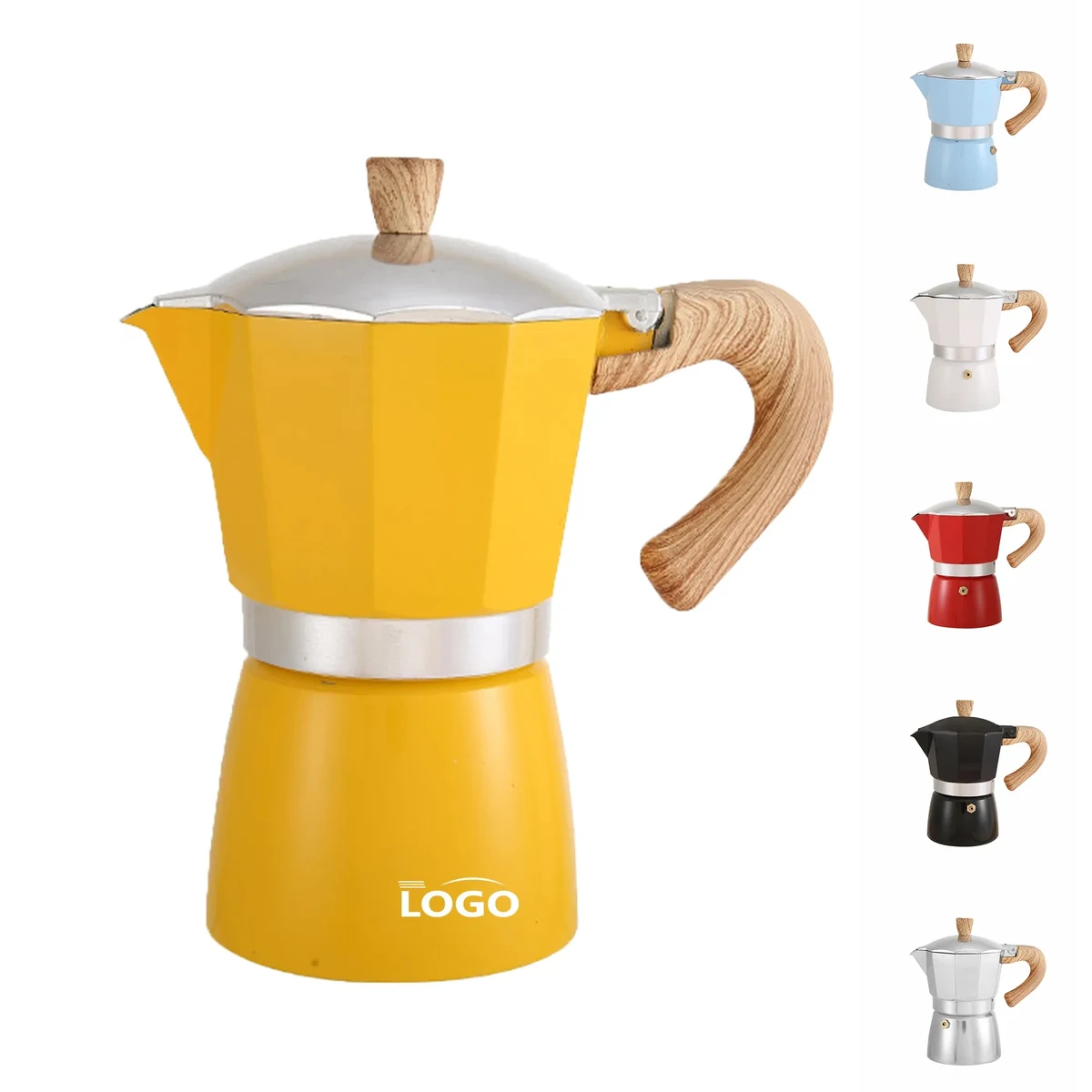 European Style Coffee Pot With Wood Grain Handle 1