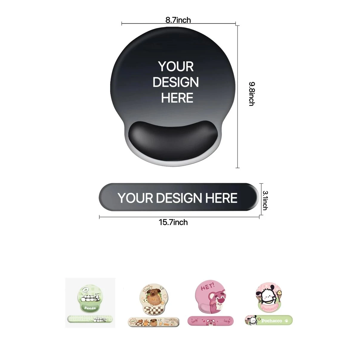 Keyboard and Mouse Pad with Wrist Support 1