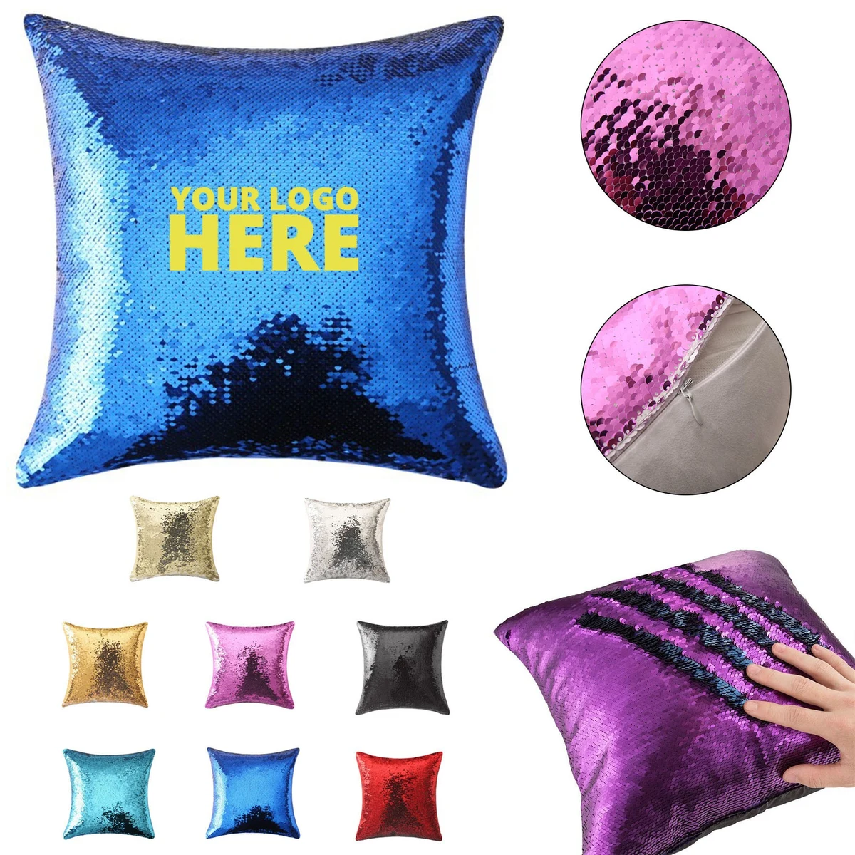 Reversible Sequin Pillow Cover 1