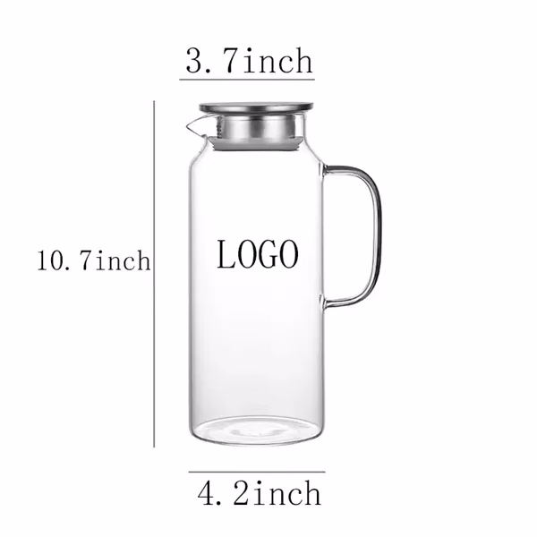 Custom Borosilicate Glass Beverage Pitcher Heat Resistant — Professional Food Service Drinkware
