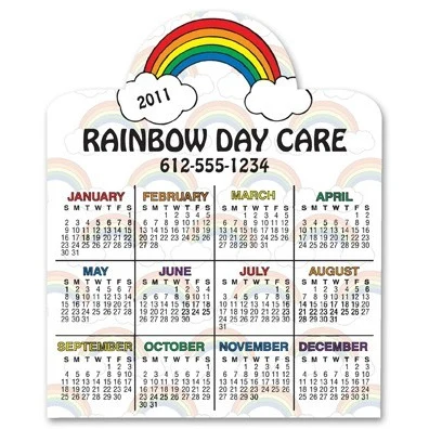 USA Made Premium UV Window Micro-Suction Cling Decal (4.375"x5.25") Arch Top Calendar 1