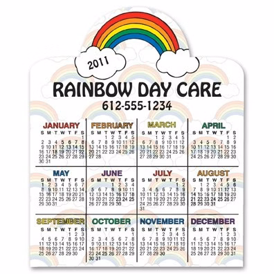 USA Made Premium UV Window Micro-Suction Cling Decal (4.375"x5.25") Arch Top Calendar