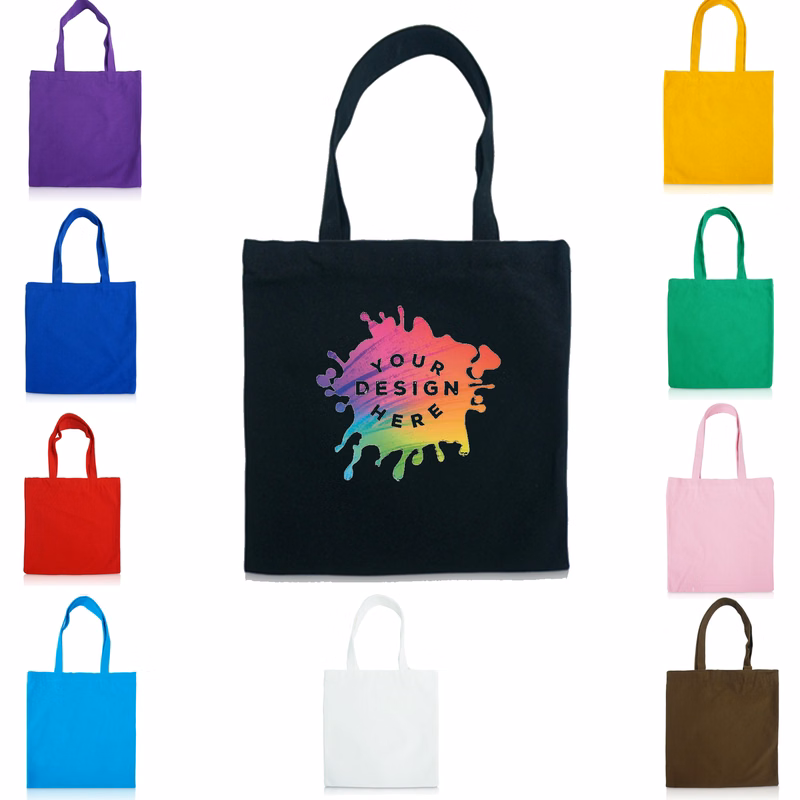 Full Color Cotton Tote Bag Shopping Grocery MOQ 50
