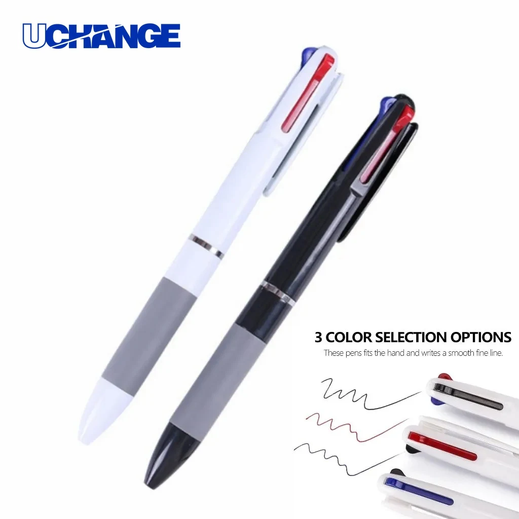 Three-Color Press Ballpoint Pen Multi-Ink Writing Tool 1