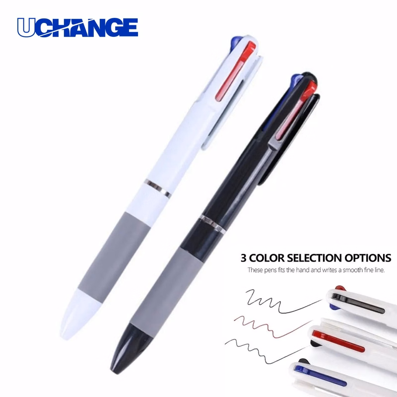 Three-Color Press Ballpoint Pen Multi-Ink Writing Tool