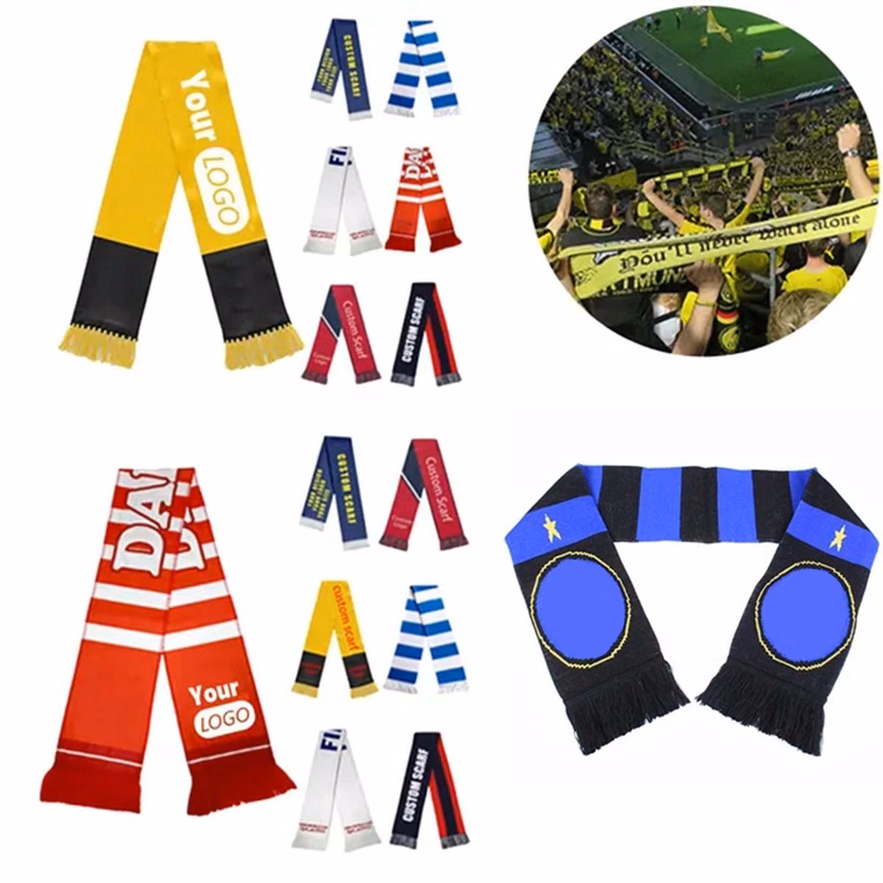 Double-Sided Soccer Stretch Acrylic Knit Scarf