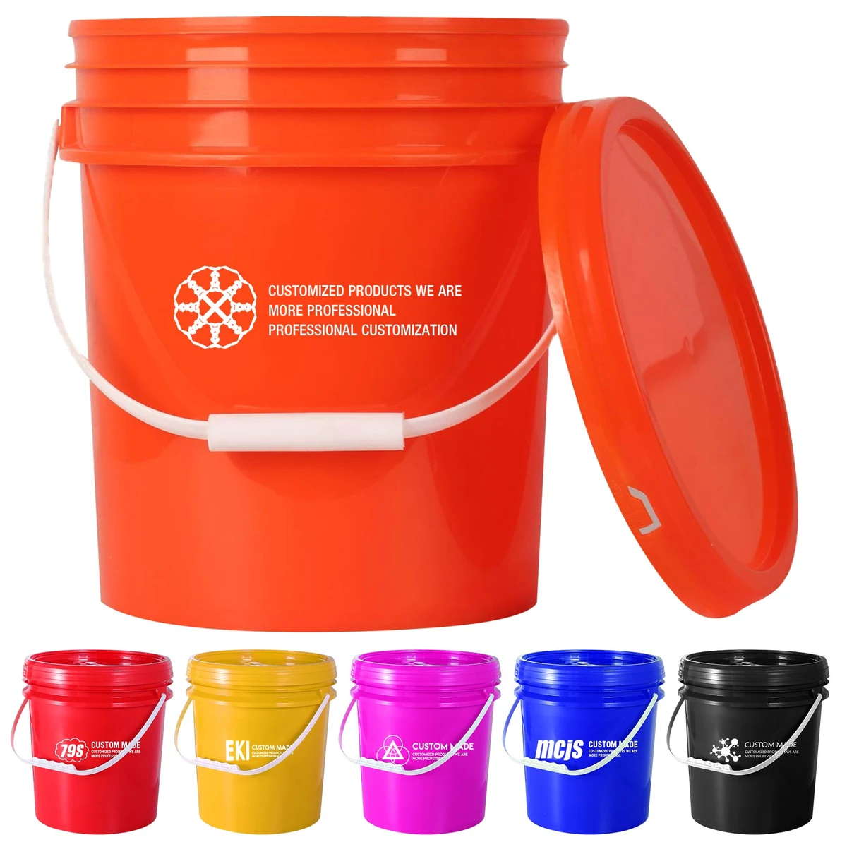 5 Gallon Round Plastic Seal Bucket With Handle 1