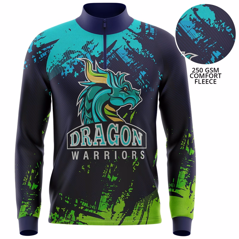 All Weather Unisex 250 GSM lightweight Comfort Fleece Full Color Half Zip Sweatshirt