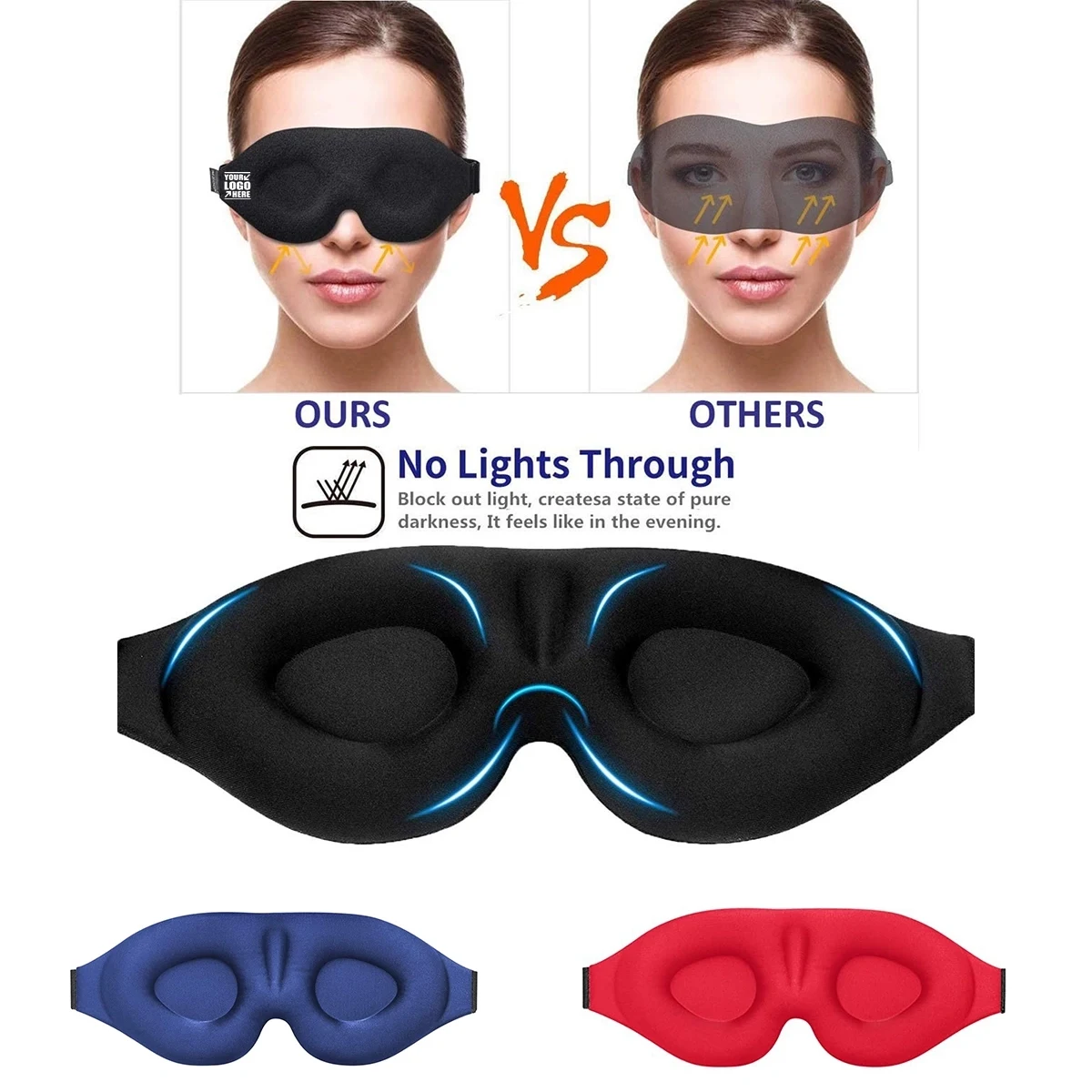 Concave Molded Night Sleep Eye Mask Shade Cover for Travel 1