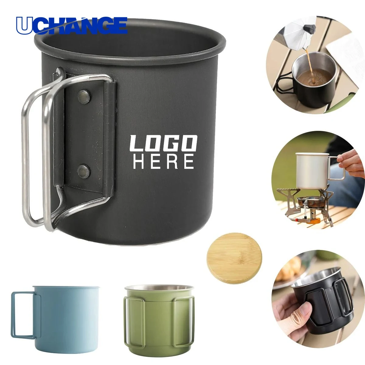 Outdoor Cup Camping Mug Container with Folding Handle 1