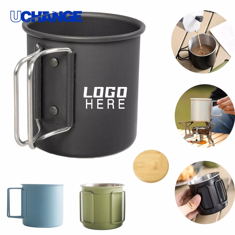 Outdoor Cup Camping Mug Container with Folding Handle