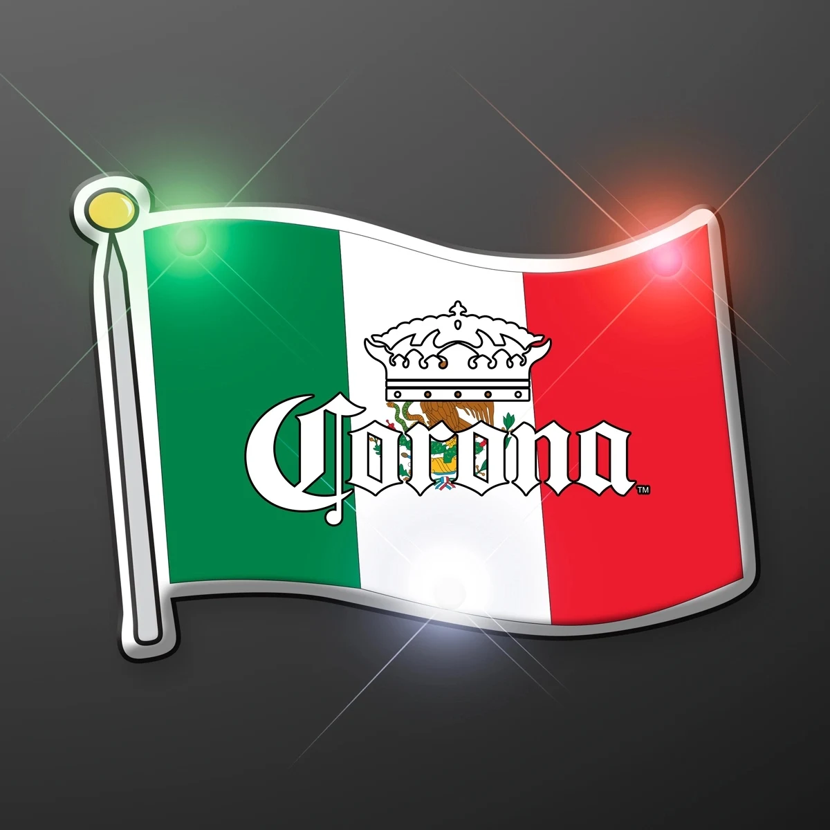 Mexican flag flashing pin blinkies 1