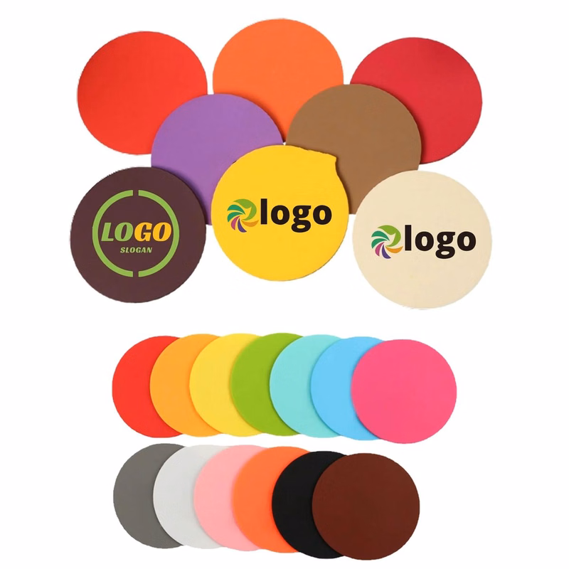 MOQ50 Full Color Reusable Round Soft PVC Coaster