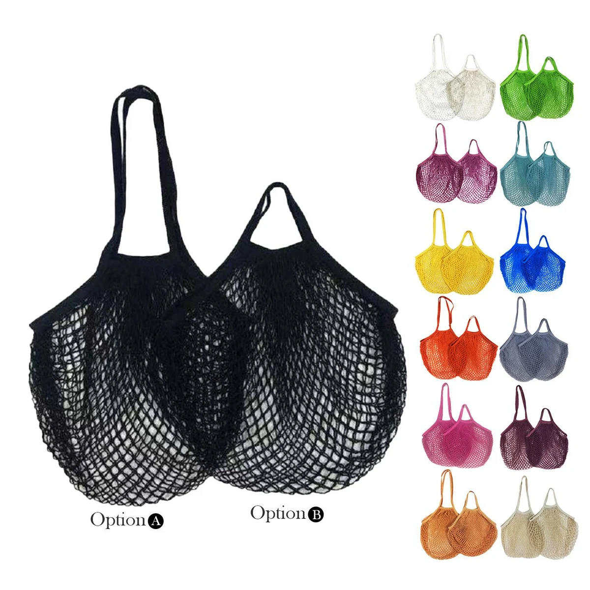 Organic Cotton Mesh Shopping Bag, custom tote bag with logo imprint 1
