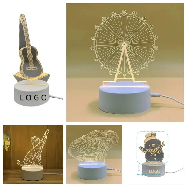 Custom 7.48 Inch USB 3D Castle Night Light Lamp — Creative Ambient Home Decor 1