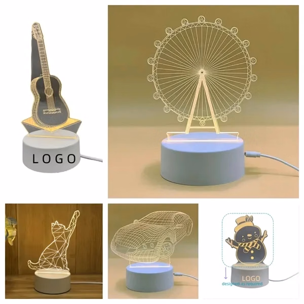 Custom 7.48 Inch USB 3D Castle Night Light Lamp — Creative Ambient Home Decor