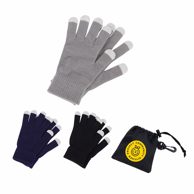 Easy Swipe Touch-Sensitive Glove With Drawstring Pouch