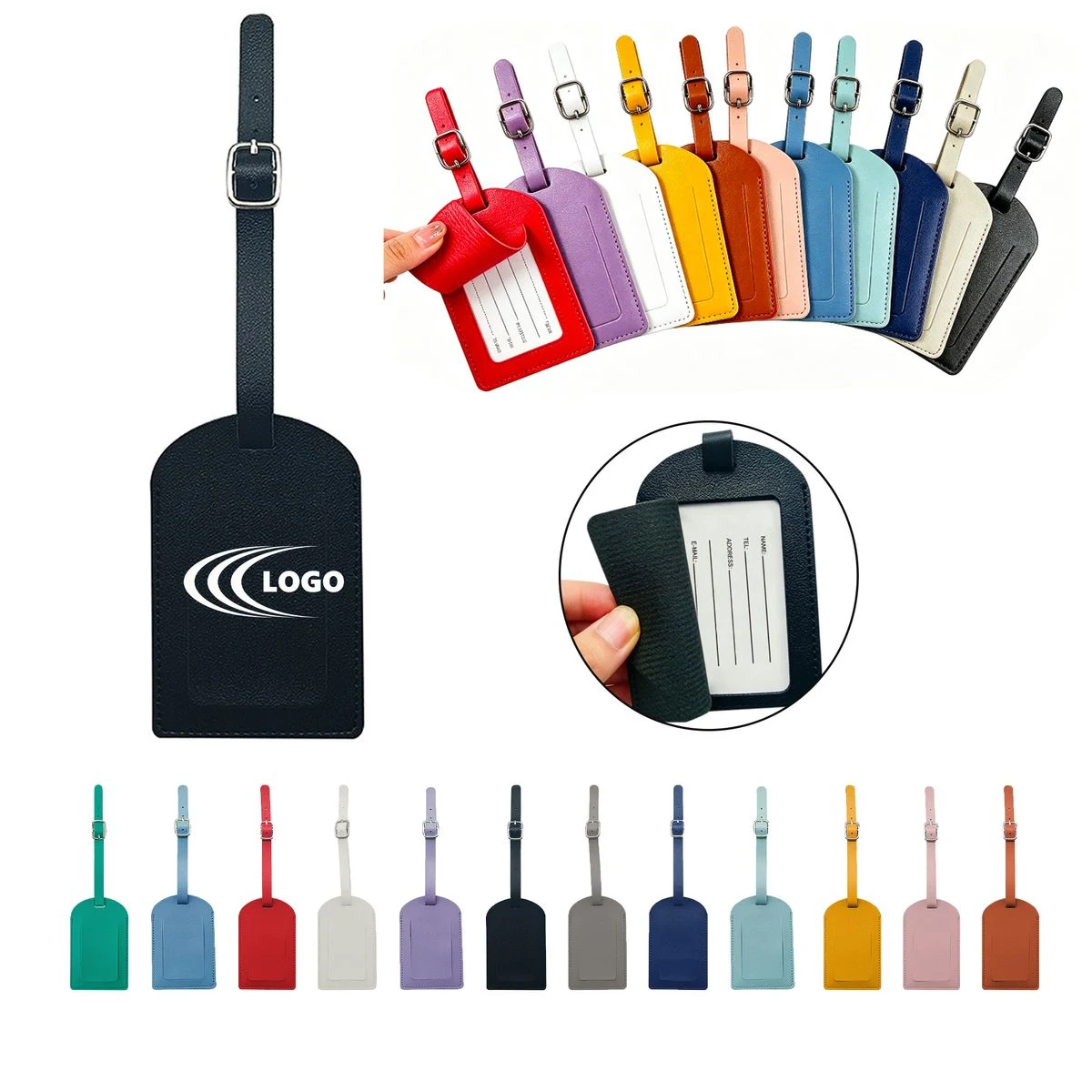 MOQ 20 Custom Leather Luggage Tag 1