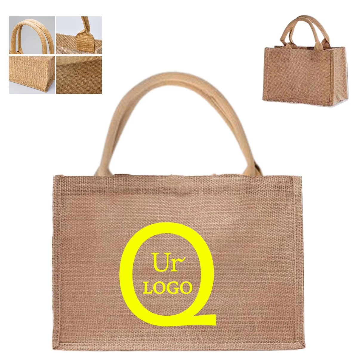 Waterproof Jute Tote Handbag 1