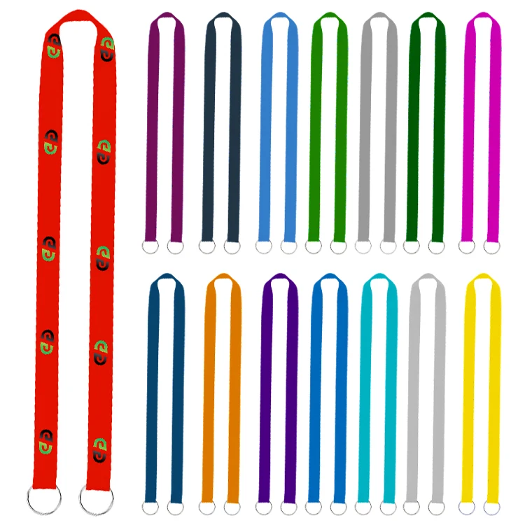 3/4" Screen Printed Lanyard with Double Clips 1