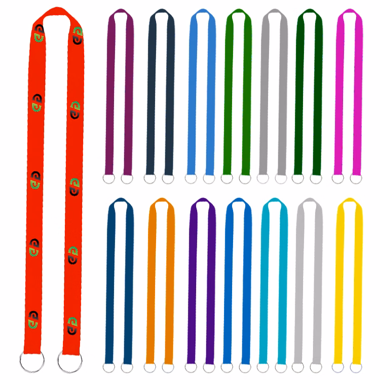 3/4" Screen Printed Lanyard with Double Clips
