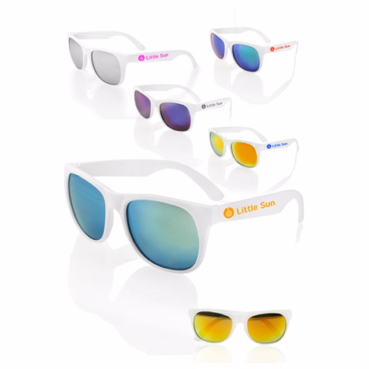 Color Lens Sunglasses with White Frame