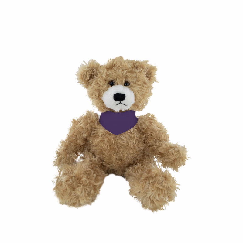 soft plush Beige Brandon Bear  with bandana