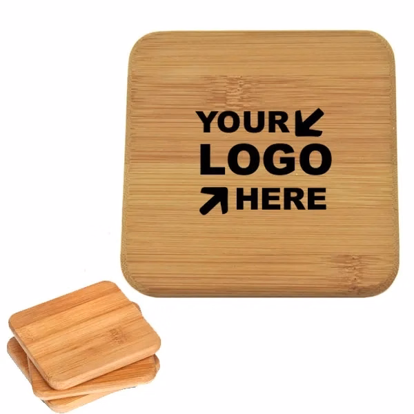 Square Natural Bamboo Coasters